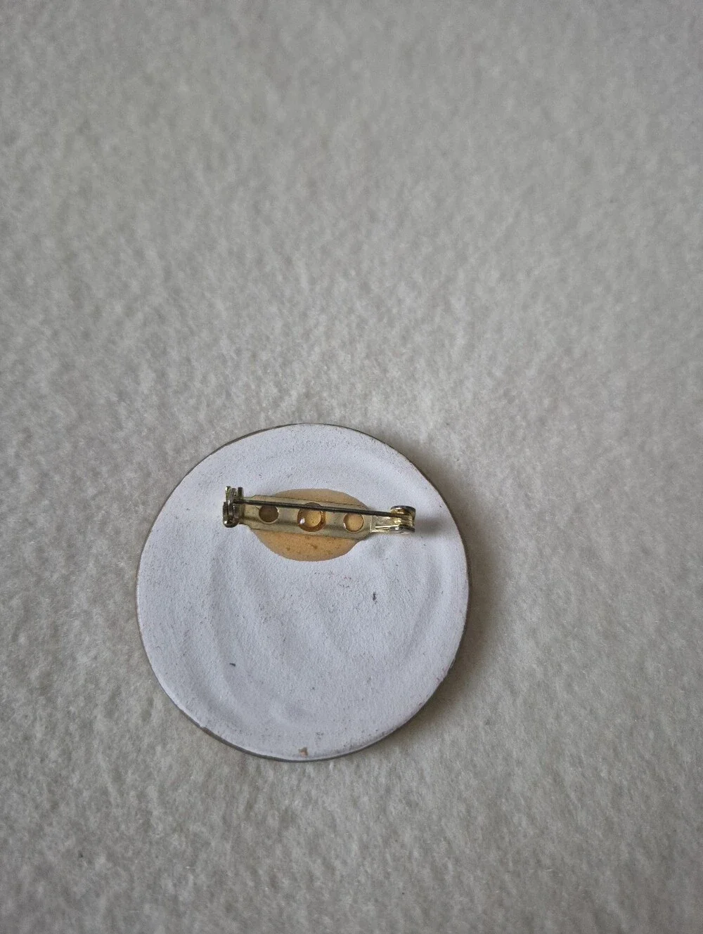 Vintage Holiday Porcelain Snowman Button Pin